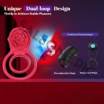 MOVGANI Rose Vibrating Cock Ring | Dual Stimulator - Image 6