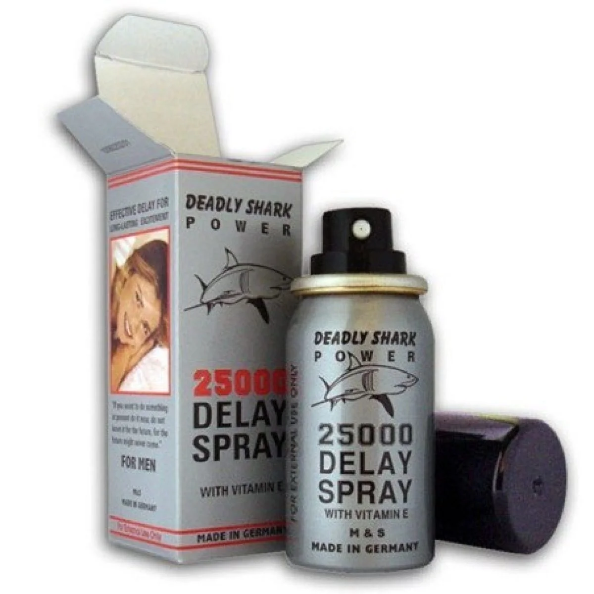Deadly-Shark-Power-25000-Delay-Spray.webp Silver Shark Delay Spray Imported In Pakistan - Image 1