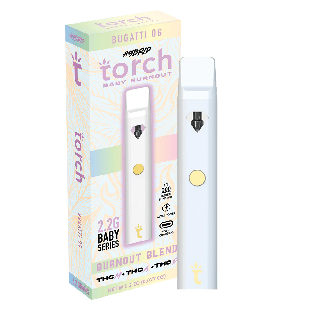 Torch_BabyBurnout_Single_MockUp_Bugotti.webp Torch Baby Burnout Blend 2.2g Disposable Vape In Pakistan - Image 1