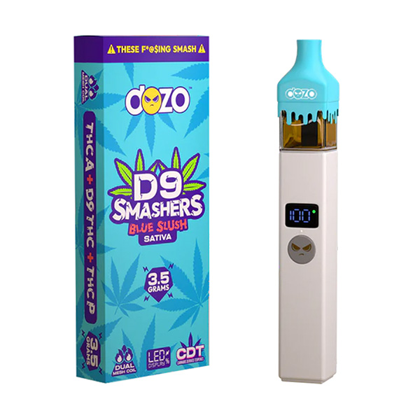 dozo-d9-smashers-3.5g-disposable-blue-slush.jpg Dozo D9 Smasher Disposable | 3.5g - Image 1