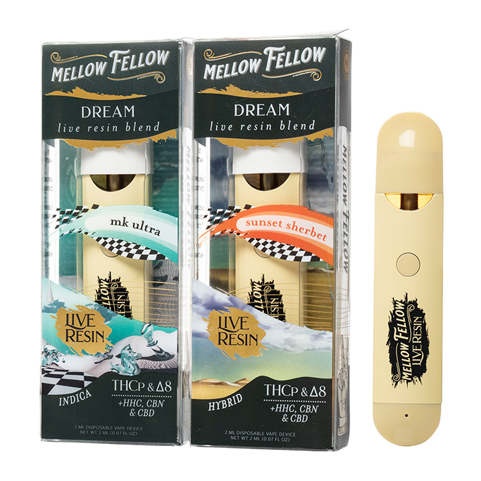 mellow_fellow_dream_blend_live_resin_disposable.png Mellow Fellow 2G Premium Blend Disposable Vape In Pakistan - Image 1